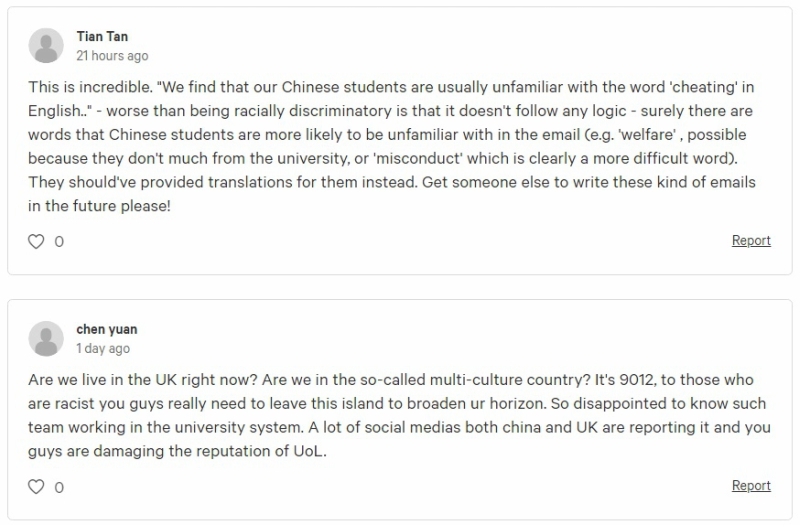 The University of Liverpool sparked outrage after allegedly singling out Chinese students in an anti-cheating notice released ahead of exams this month.