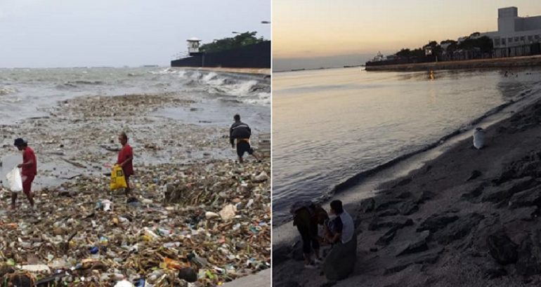 5,000 Volunteers Collected 45 Tons of Garbage From Manila Bay in 1 Day and the Result is Incredible
