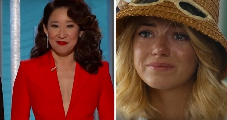 Emma Stone Shouts ‘I’m Sorry’ For ‘Aloha’ Whitewashing During Sandra Oh’s Golden Globes Monologue