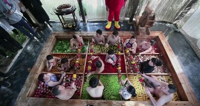 Hotel in China Opens Hotpot-Themed Hot Spring with Actual Veggies