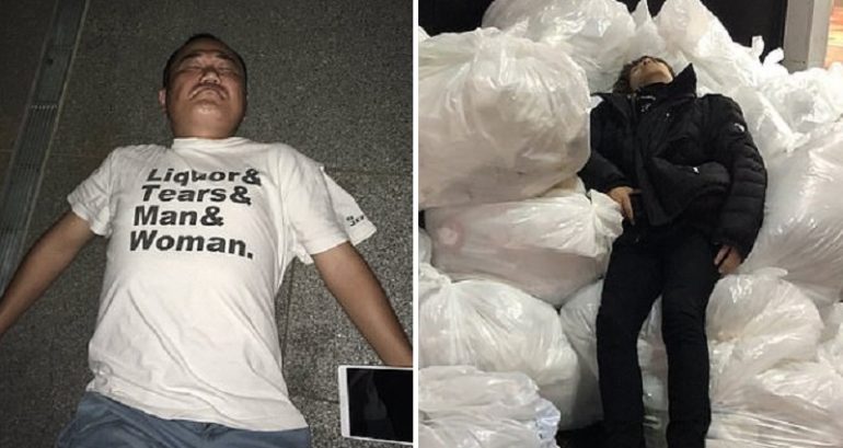 Twitter Account Posts Photos of People Dozing Off in the Streets of Tokyo