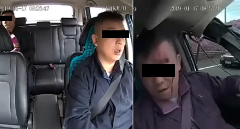Dash-cam Captures Ride-Sharing Driver Falling Asleep at the Wheel, Waking Up to Violent Crash