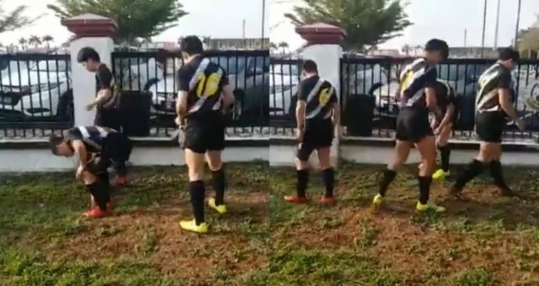 Japanese Rugby Players Clean Up Field After Losing Match in Malaysia