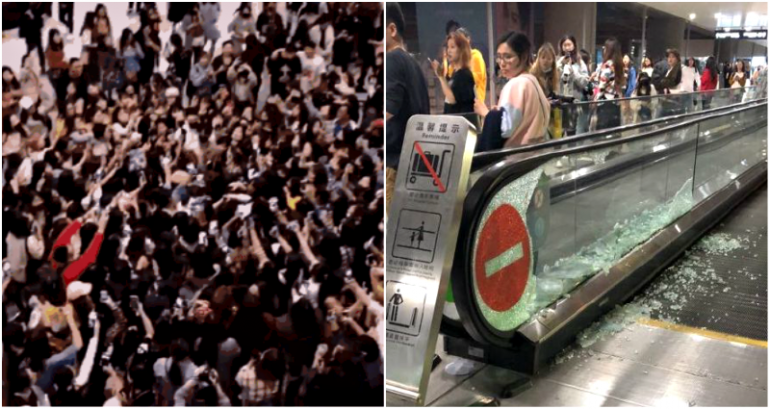 Obsessive K-Pop Fans Smash Glass Barriers to Meet Idols at Shanghai Airport