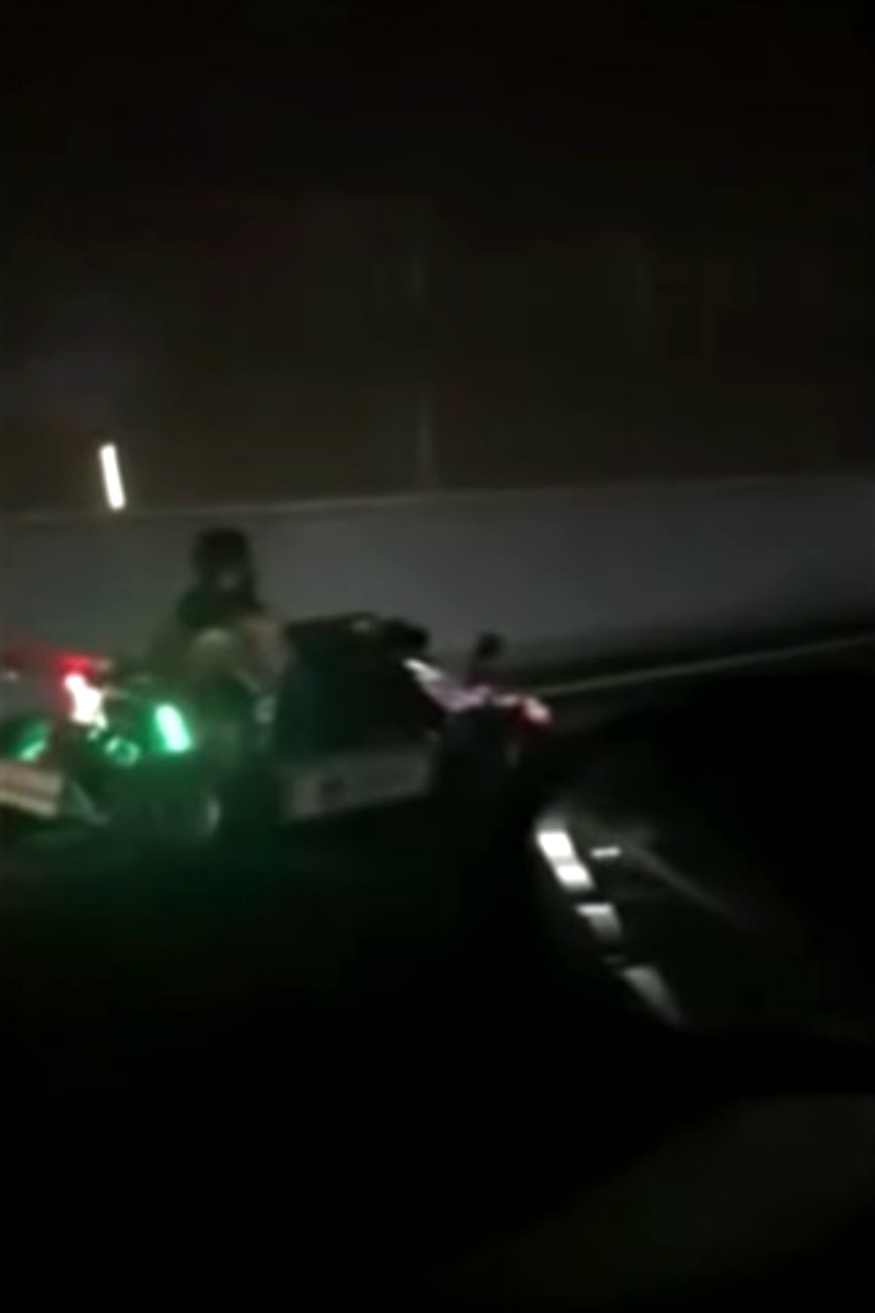 A real-life “Mario Kart” that sped down a restricted highway and over the Rainbow Bridge in Tokyo is now being chased by local authorities.