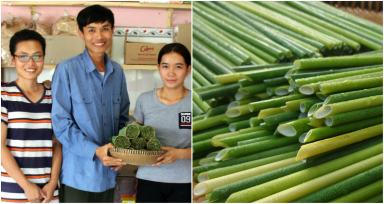 Vietnamese Man Makes Eco-Friendly Straws From Wild Grass That Costs 2 Cents Each