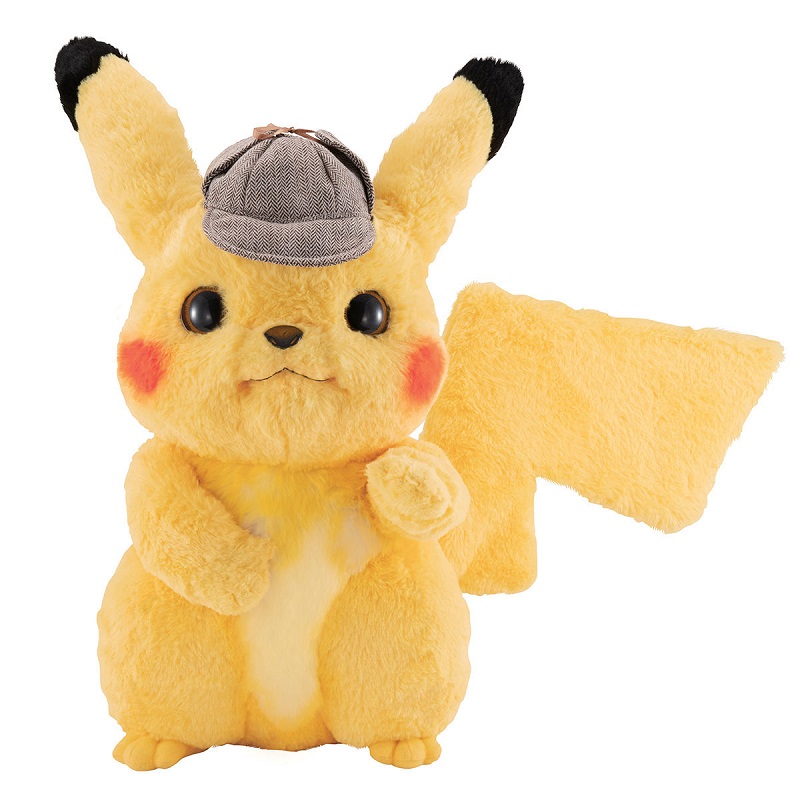 A new life-sized plushie of “Detective Pikachu” with adjustable arms, legs, ears, and tails is now available for order online.