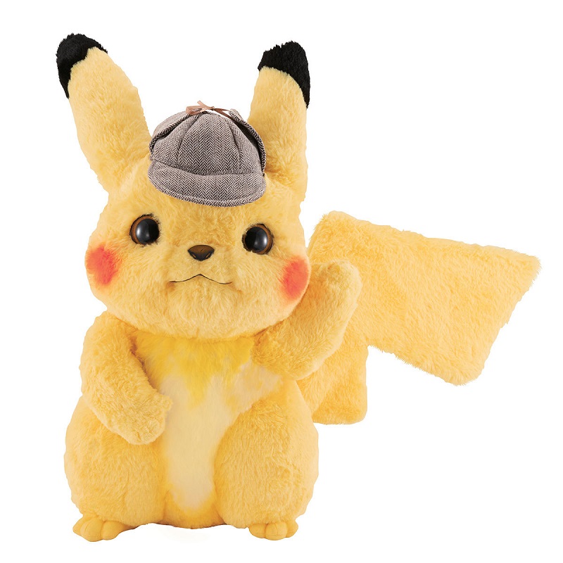 A new life-sized plushie of “Detective Pikachu” with adjustable arms, legs, ears, and tails is now available for order online.