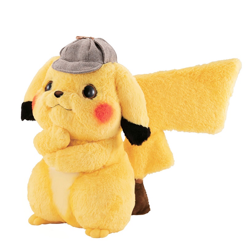 A new life-sized plushie of “Detective Pikachu” with adjustable arms, legs, ears, and tails is now available for order online.