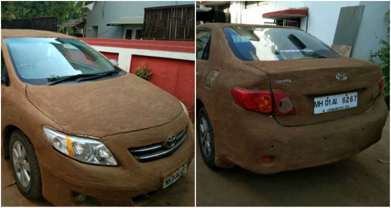 Indian Woman Covers Car in Cow Dung to ‘Protect’ It From 113 Degree Heat