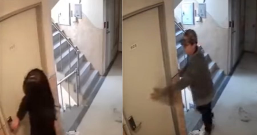 Disturbing Video Reveals Korean Woman Narrowly Escaping Stalker