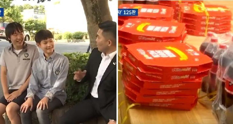 South Korean Man Sends 125 Pizzas to Middle School to Thank Students Who Found His Wallet