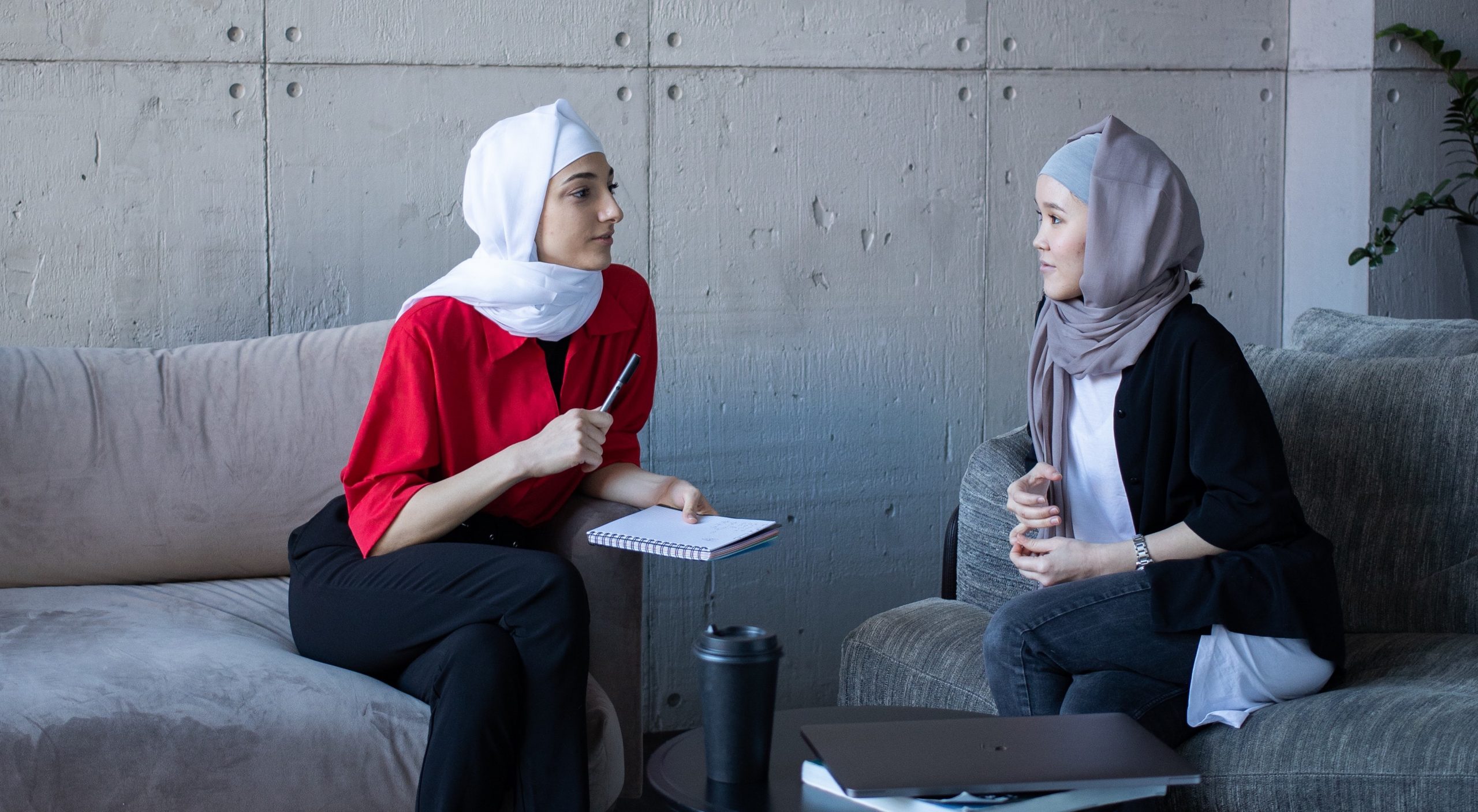 woman talking to therapist