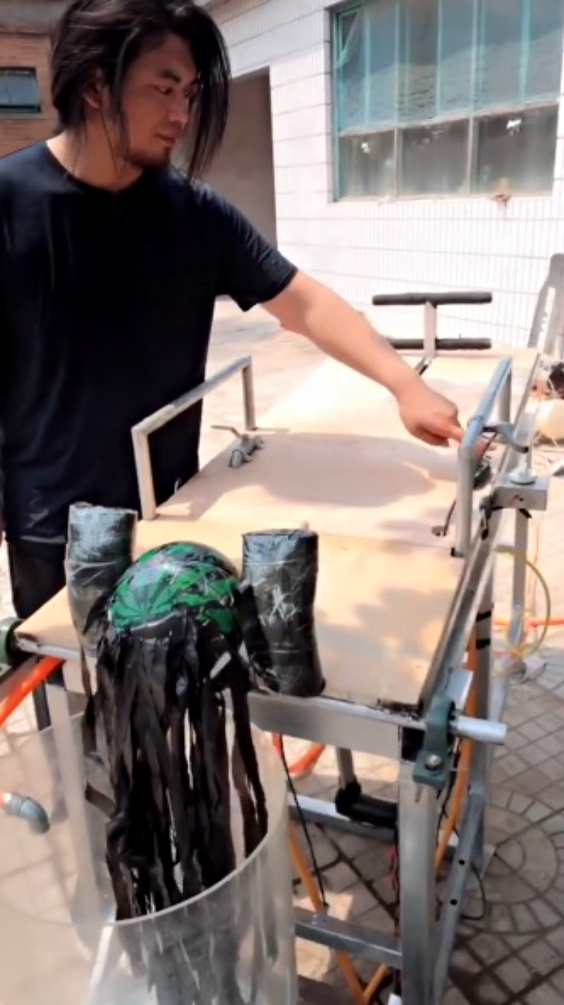 An inventor in China has gone viral on social media after creating a hair washing machine that forces users to go upside down if they actually want to see it work.