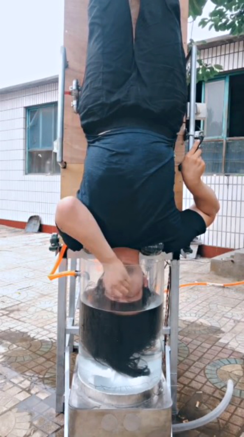 An inventor in China has gone viral on social media after creating a hair washing machine that forces users to go upside down if they actually want to see it work.