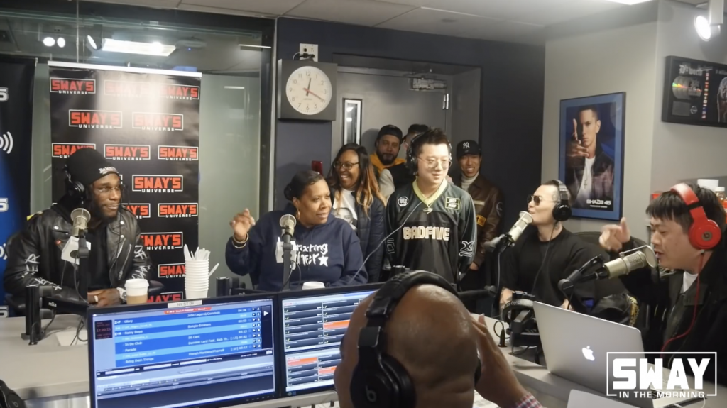 A Chinese rap group called Number 4 guest starring on the radio show “Sway in the Morning” was quickly called out by the hosts of the show for their use of the n-word in a freestyle rap.