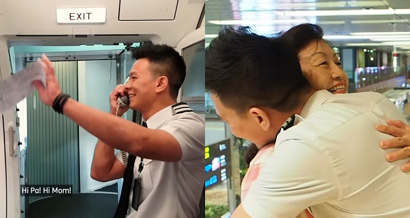 Wholesome Pilot Switches Shifts to Surprise His Parents on Flight to Singapore