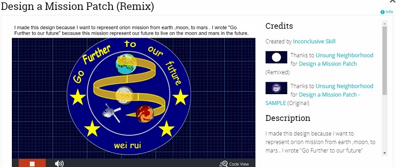 Teng Wei Rui, a 12-year-old Form 1 student, was recently named as one of the winners of the United States’ National Aeronautics and Space Administration’s (NASA) moon mission patch design contest.