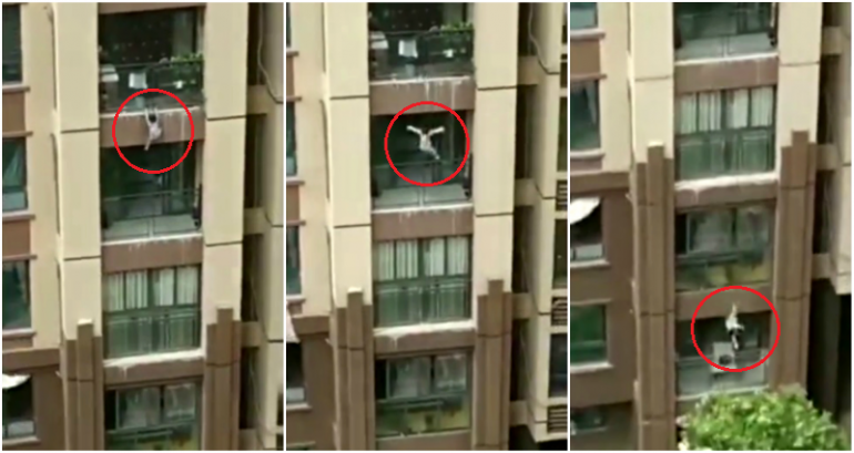 Neighbors Catch Toddler That Fell from 6th Floor Apartment in Dramatic Video