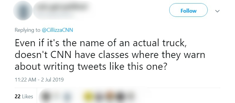 A political commentator for CNN has come under fire after posting a tone-deaf tweet suggesting “Miso Honey” was an excellent choice for a food truck name.