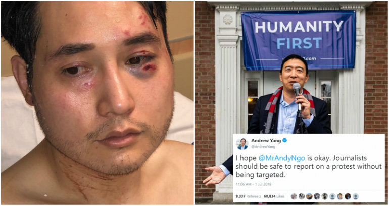 Andrew Yang Sends Well-Wishes to Conservative Journalist Attacked in Portland