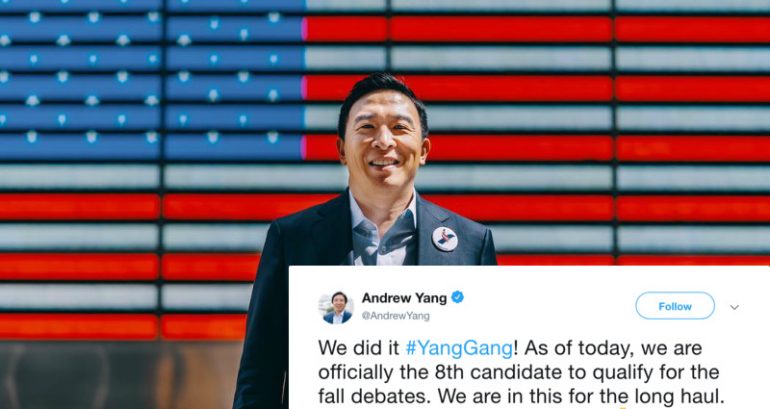 Andrew Yang Just Qualified for the Fall 2020 Democratic Debates
