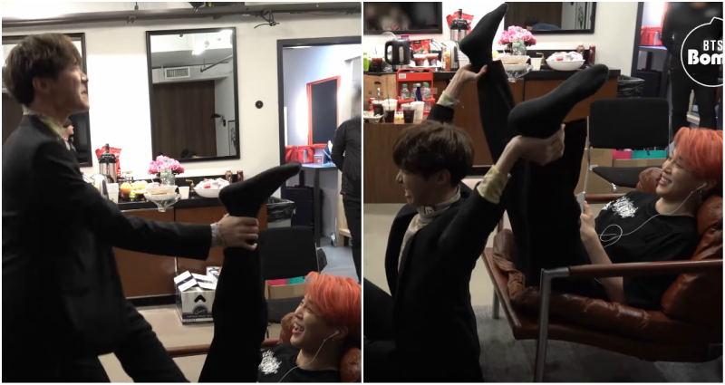 BTS’ J-Hope Uses Jimin’s Flexible Legs in Viral Exercise Video