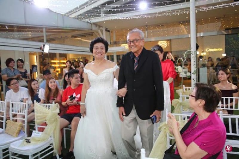 A 23-year-old woman from Singapore recently surprised her grandparents with a wedding ceremony for their 54th anniversary.