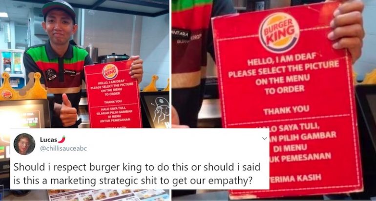 Burger King Brilliantly Responds to Man Who Shamed Them For Hiring Deaf Employee