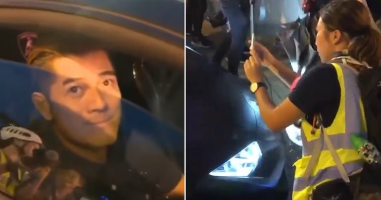 HK Superstar Aaron Kwok Drives Lamborghini Through Protesters While Getting Diapers