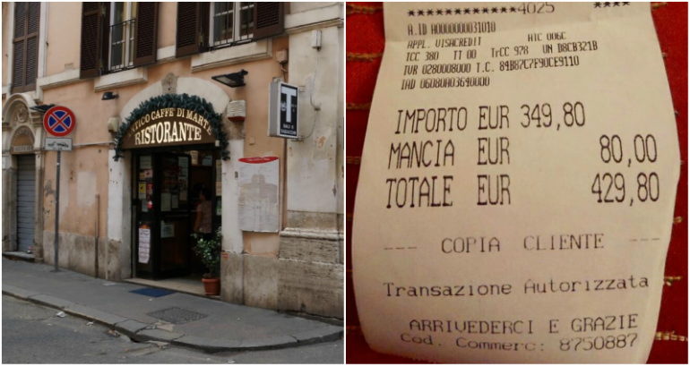 Restaurant in Rome Charges 2 Japanese Tourists $470 for Spaghetti and Fish