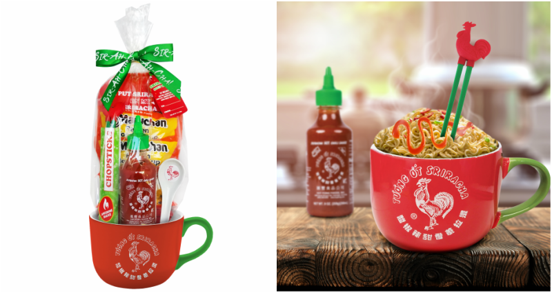 Sriracha Gift Set Mug with Training Chopsticks, Maruchan Instant Ramen  Noodle Soup, and Original Sriracha Hot Chili Sauce, 15 oz 