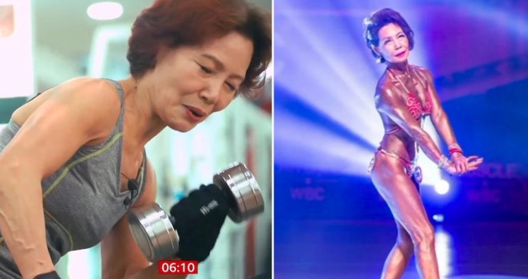 75-Year-Old Korean Bodybuilding Grandma Crushes Competitors Half Her Age