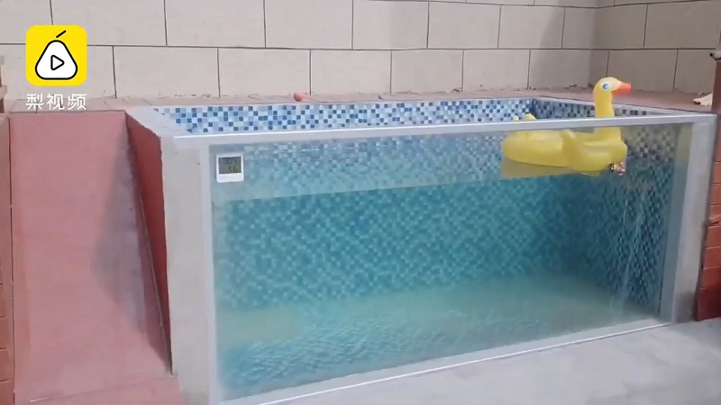 In the video posted on Chinese social media, the man installed a fully-working air-condition unit inside the two-story dog house as well as a solar-powered mosquito killer and a fully functioning drainage system.