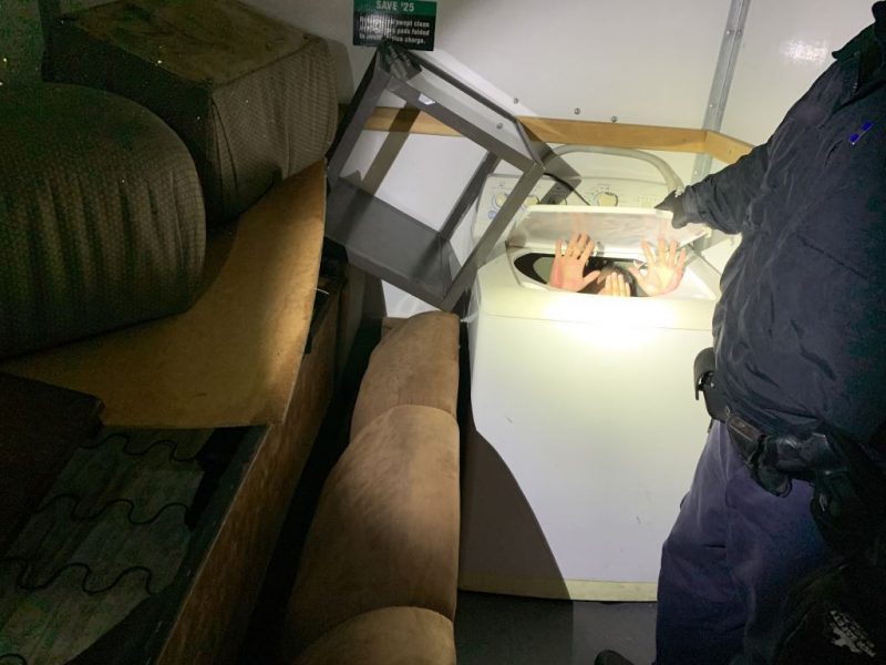 Eleven Chinese nationals were found hiding in appliances and various pieces of furniture while attempting to enter the U.S. from Mexico to California.