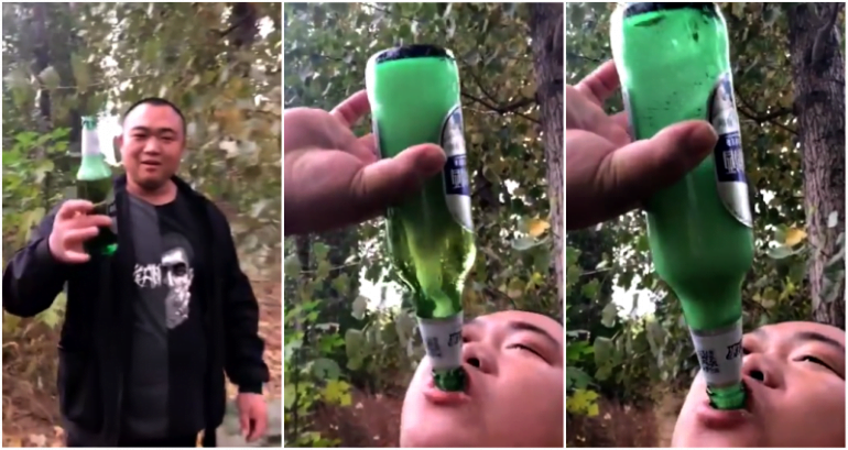 Chinese Man Chugs His Beer ‘Tornado’-Style and Twitter is All for It