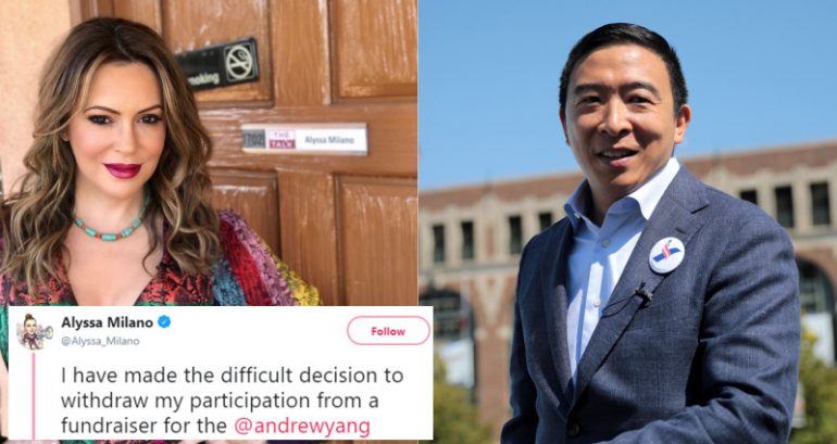 Alyssa Milano Pulls Out of Andrew Yang’s Campaign After Staffer is Accused of Sexual Misconduct