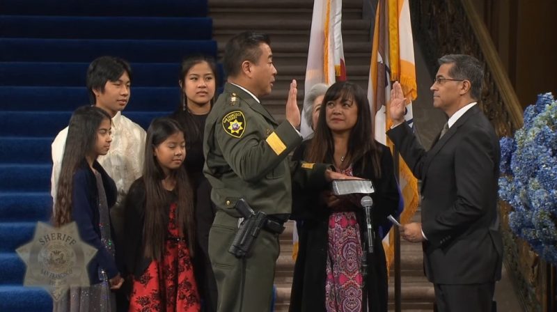 San Francisco swore in Paul Miyamoto as its 37th sheriff this week, making him the first Asian American to hold the law enforcement position in California.