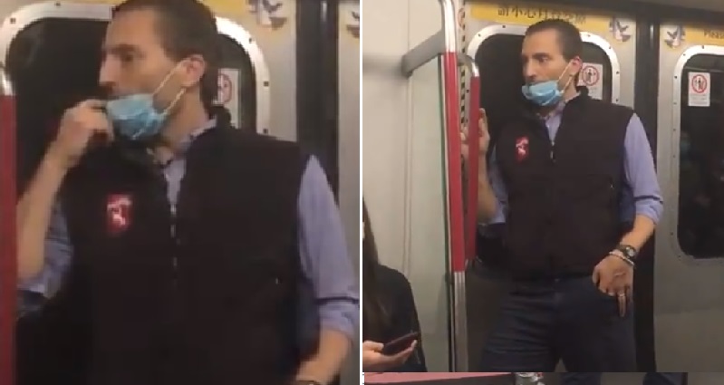Hedge Fund Manager Caught on Video Licking Finger and Touching Handrails in Hong Kong