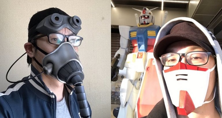 Japanese Gundam Builder Fights Off COVID-19 With His Anime-Inspired Face Masks