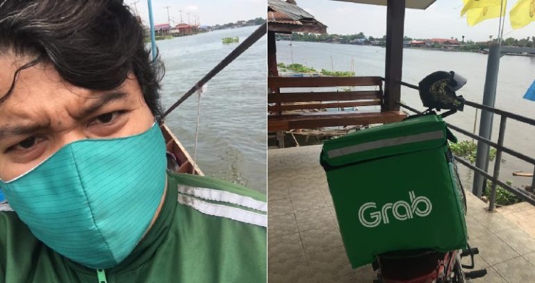 Delivery Man in Thailand Stops at Nothing to Deliver Hot Pizza to Someone in a River
