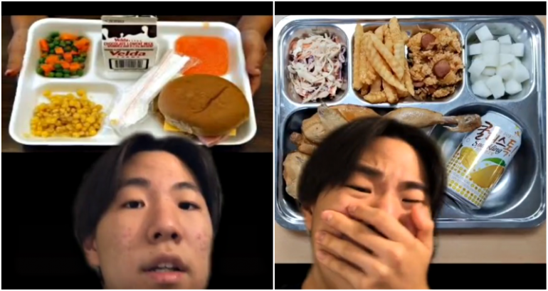 TikToker Compares American and Korean School Lunches in Hilarious Video