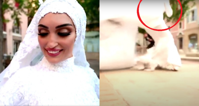 Woman Taking Wedding Pictures Captures Massive Explosion in Beirut