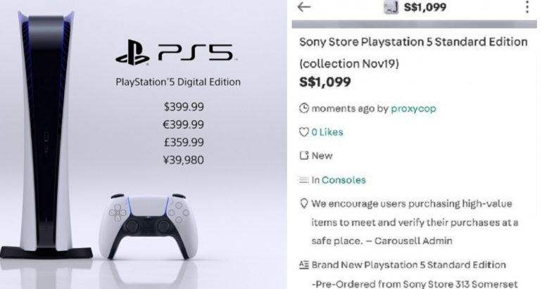 Sold Out PS5s Are Being Resold in Singapore for $800, Up to $25,000 on eBay