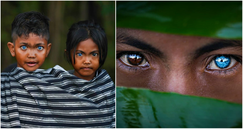 People in this Indonesian tribe have dazzling blue eyes. Wait, but