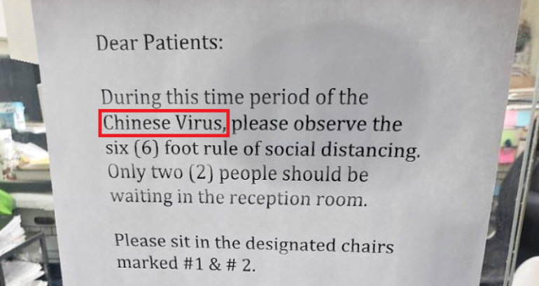 Chiropractor Accused of Blatant Racism Over ‘Chinese Virus’ Sign in NJ