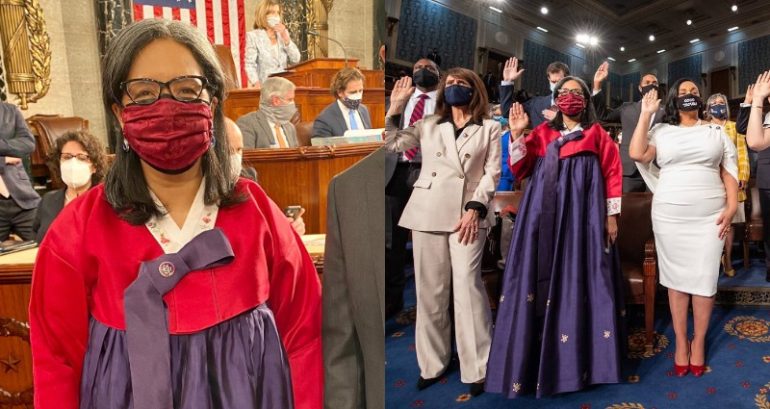 Asian American Congresswoman Makes History By Wearing Korean Hanbok to Swear In