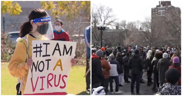 Hundreds Rally Against Anti-Asian Attacks in California, New York