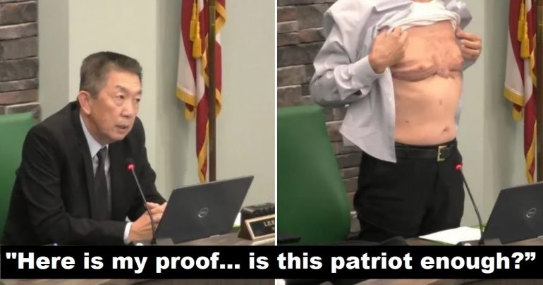 Veteran and Local Politician Bares Scars From Army Service to Prove Patriotism