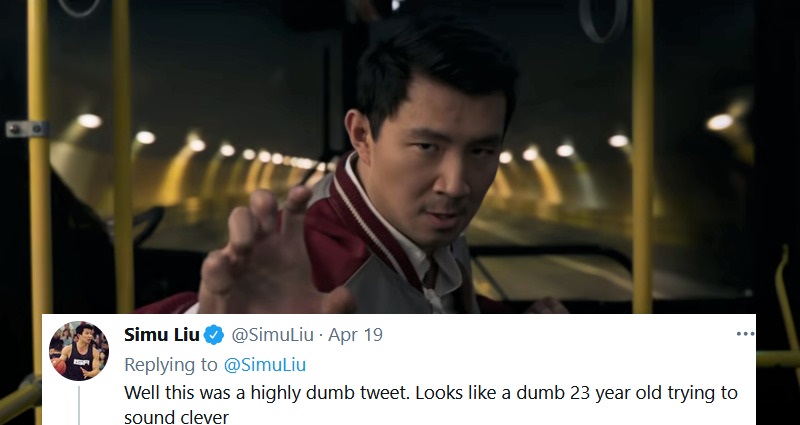 Marvel Star Simu Liu Breaks His Silence on Twitter Over Wild